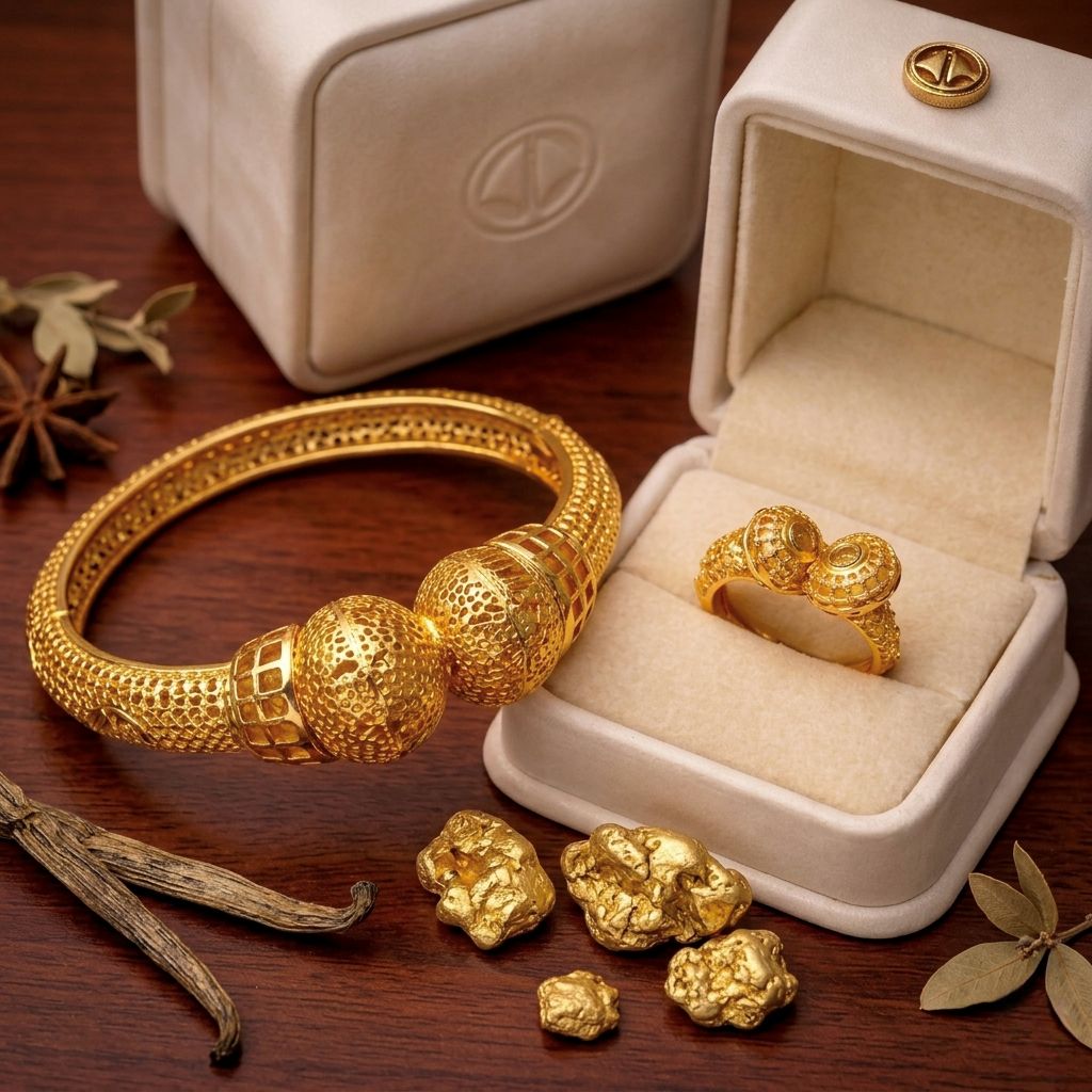 Golden Textured Globe Set