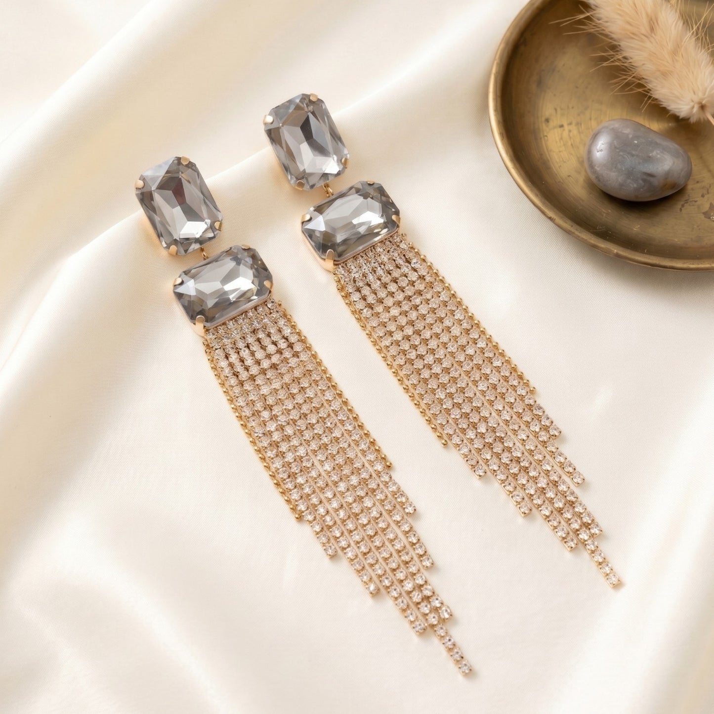 Crystal Cut Fringe Drop Earrings