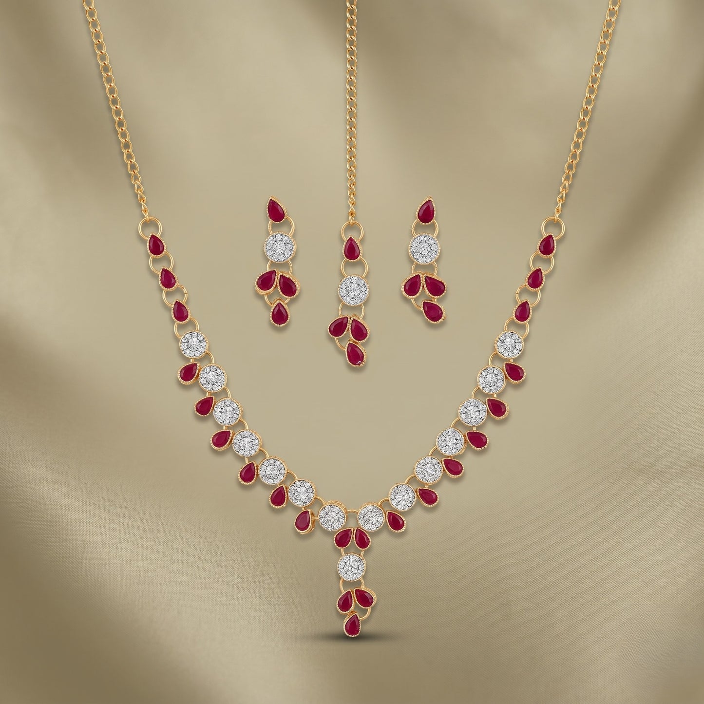Diamond Style Gold-Plated Necklace