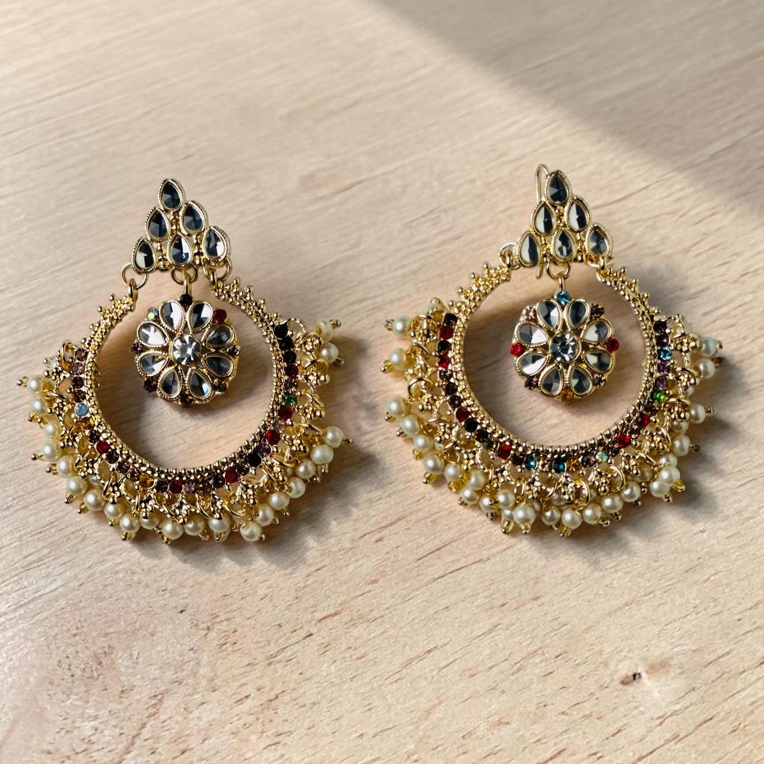 Multicolor Kundan Earrings