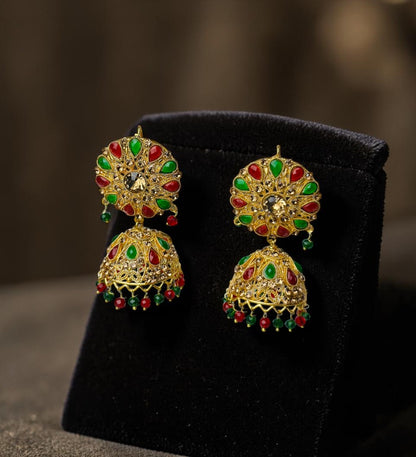 Classic Meenakari Jhumkas