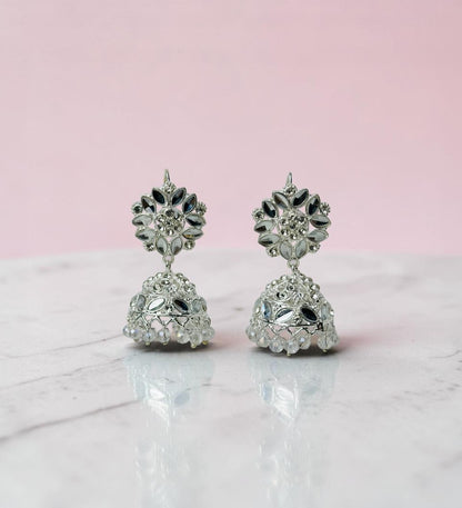 Silver-Plated Mirror Earrings