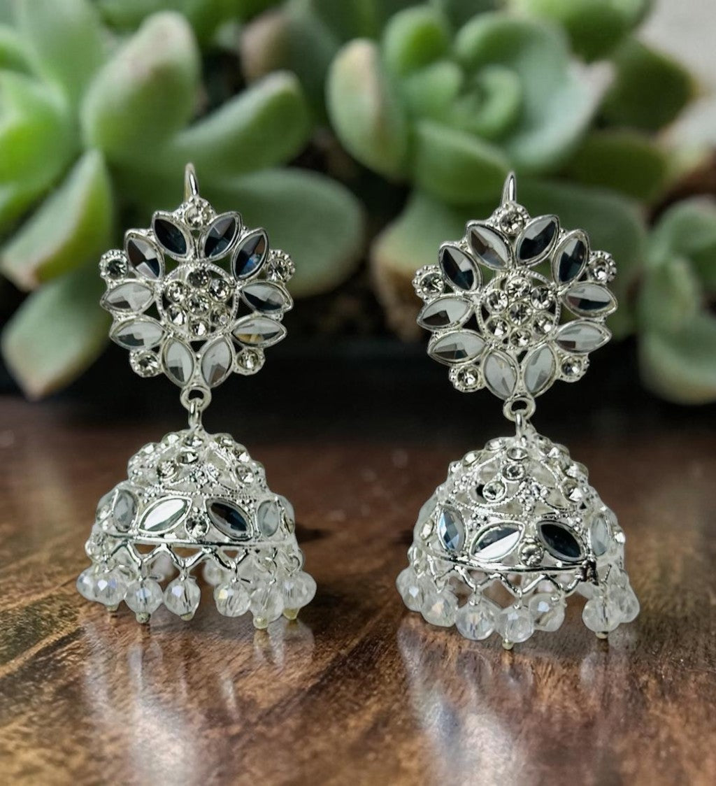 Silver-Plated Mirror Earrings