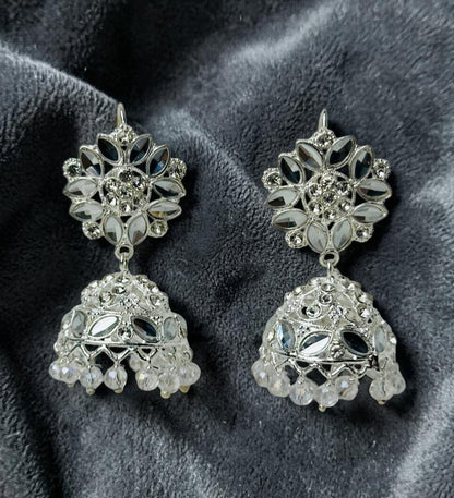Silver-Plated Mirror Earrings