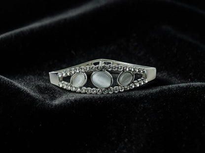 Silver-Plated Cat-Eye Bangle