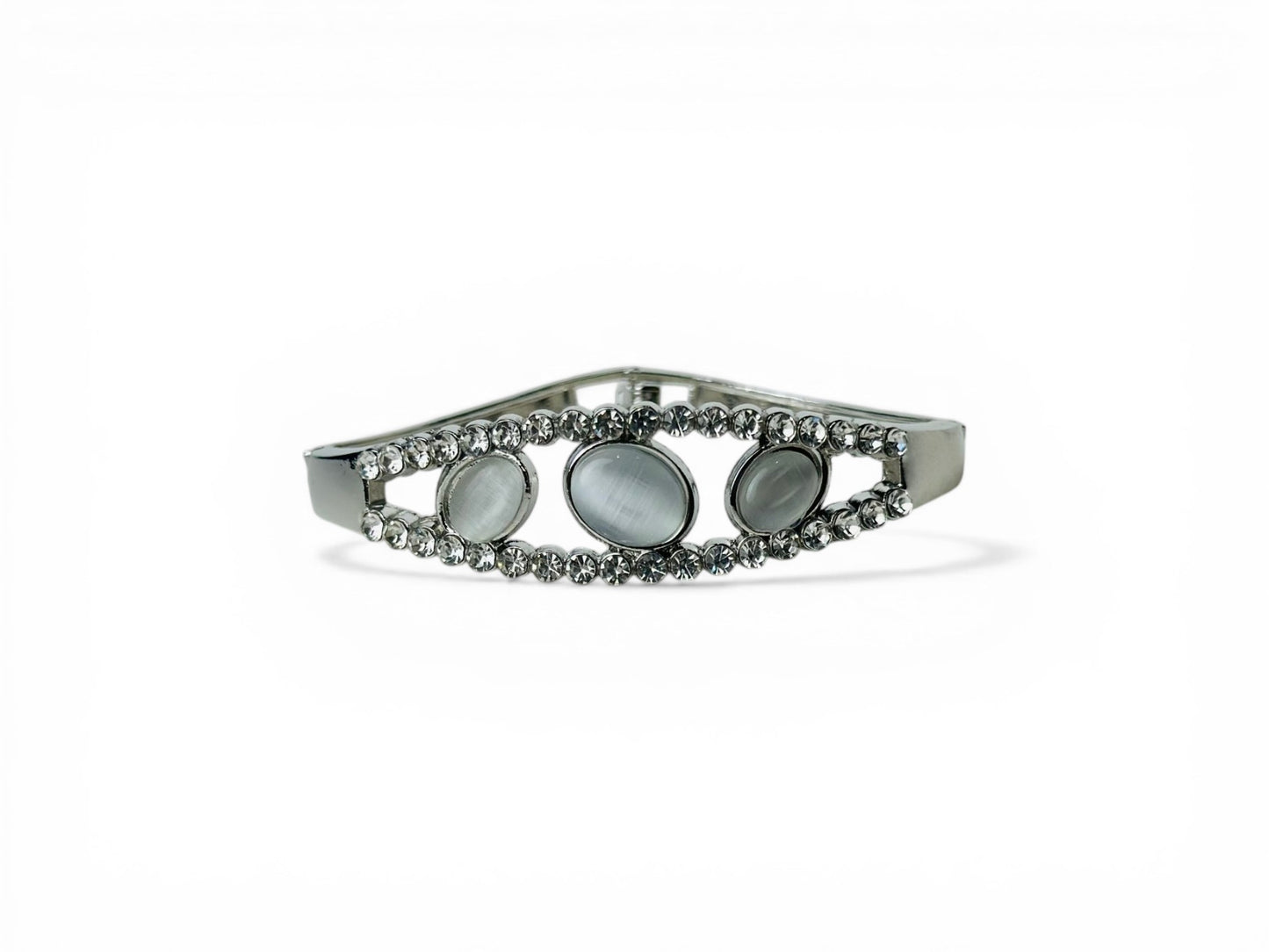 Silver-Plated Cat-Eye Bangle