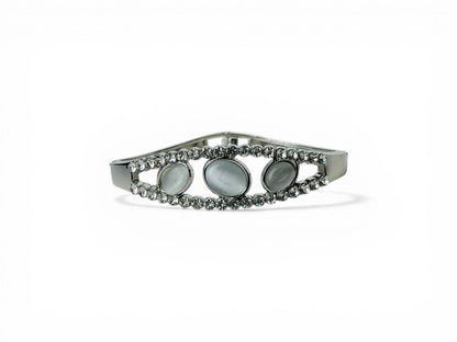 Silver-Plated Cat-Eye Bangle