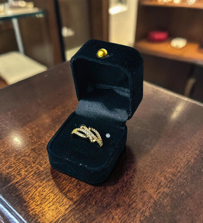 Gold-Plated Zircon Ring