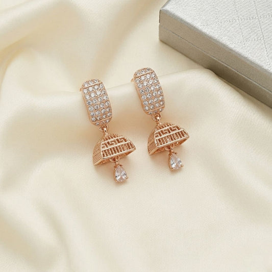Rose Gold Crystal Drop Earrings
