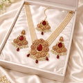 Traditional Bridal Ruby Mala Set
