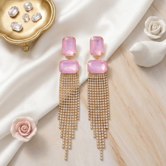 Crystal Cut Fringe Drop Earrings