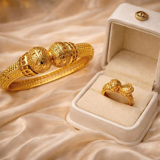 Golden Textured Globe Set