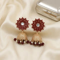 Golden Maroon Earrings