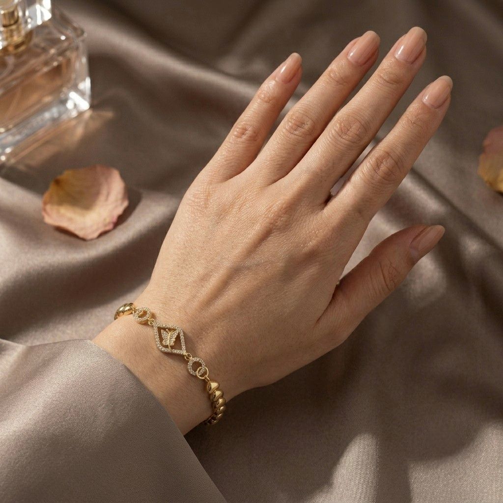Elegant Golden Butterfly Charm Bracelet