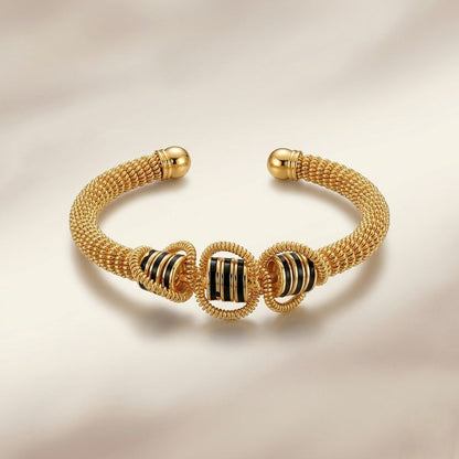 Golden Striped Enamel Kara