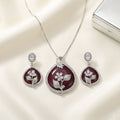 Silver Floral Locket Set