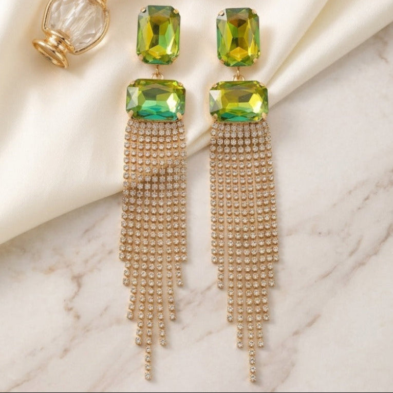 Crystal Cut Fringe Drop Earrings