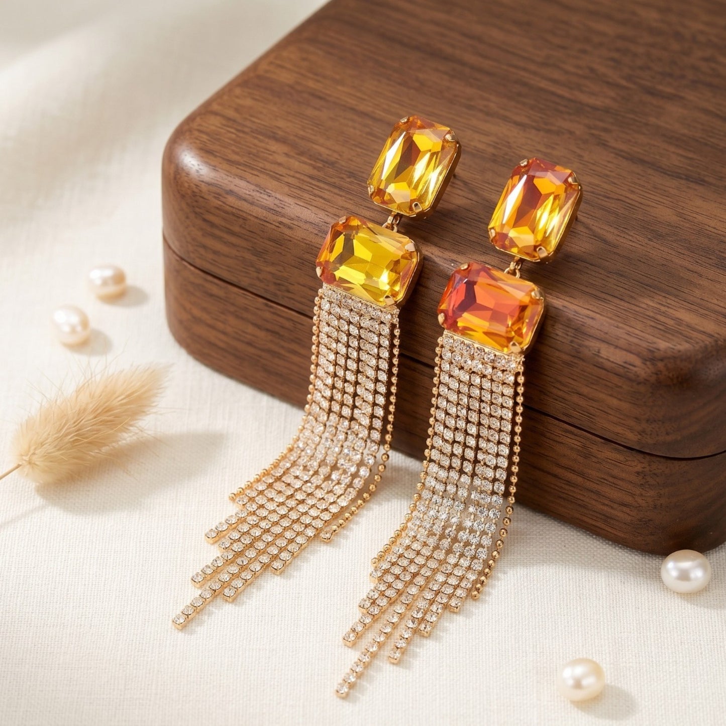 Crystal Cut Fringe Drop Earrings
