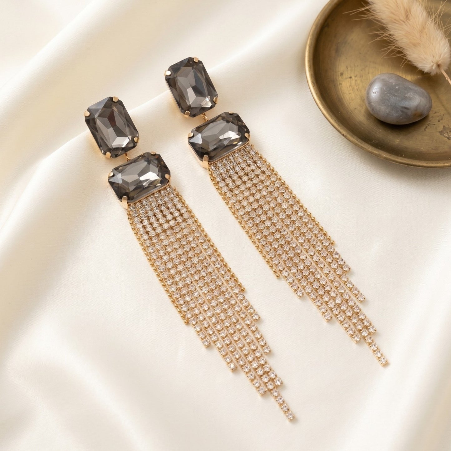 Crystal Cut Fringe Drop Earrings