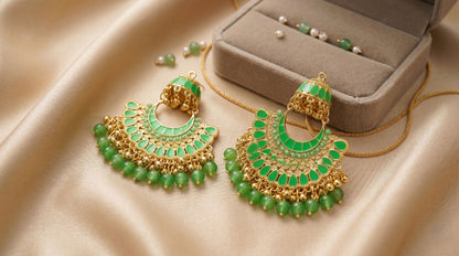 Meenakari Chandbali Earrings