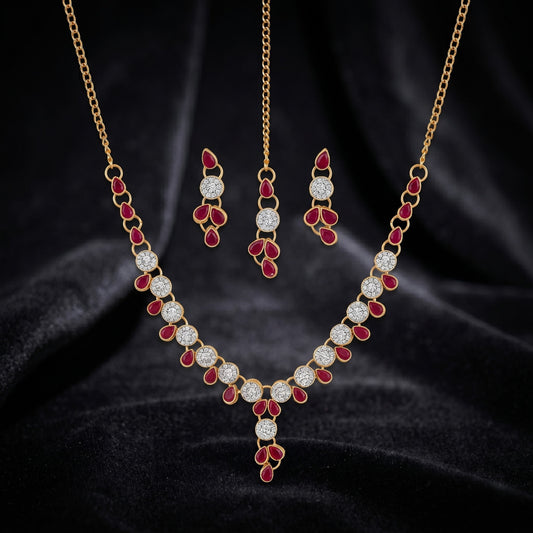 Diamond Style Gold-Plated Necklace