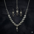 Modern Onyx & Silver Pendant Set