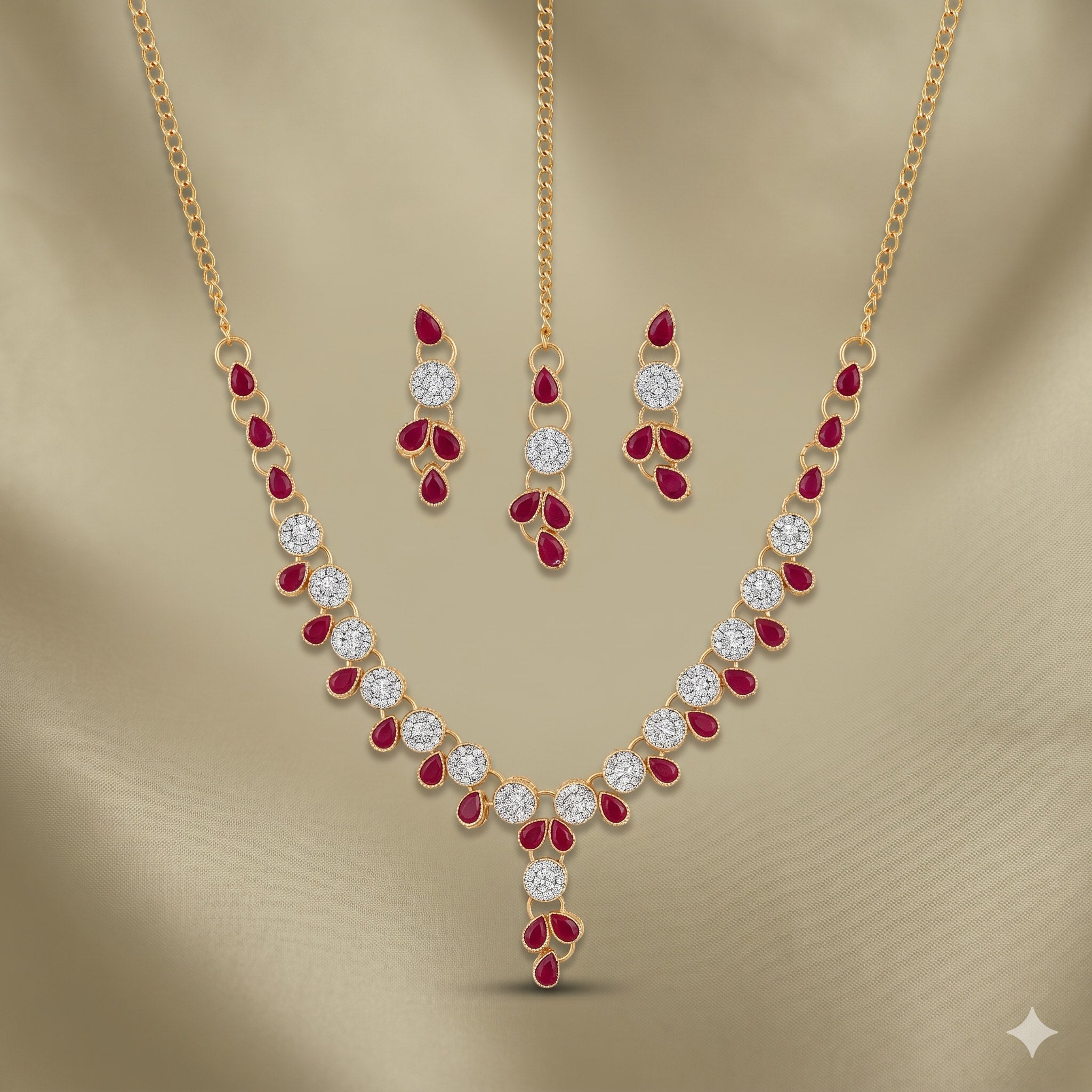 Diamond Style Gold-Plated Necklace
