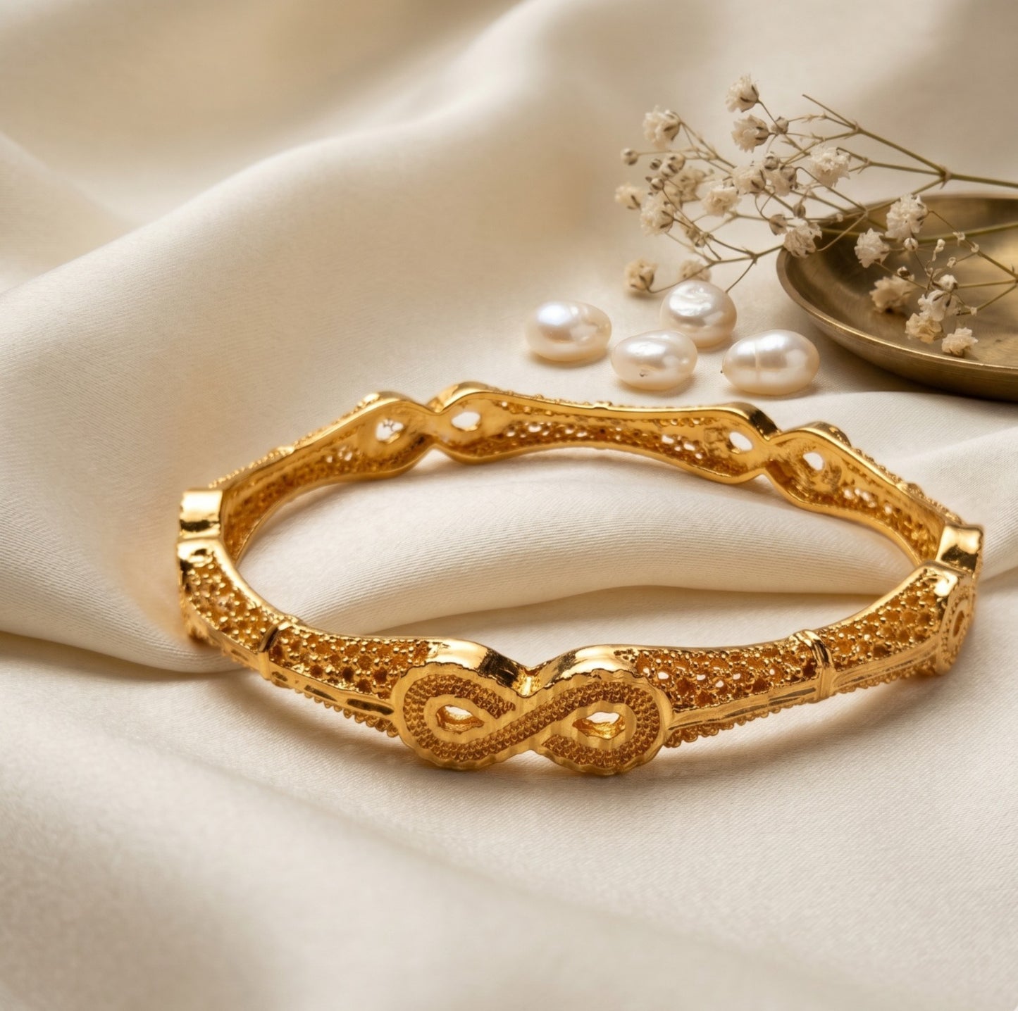 Mughalai Golden Bangles (2pcs)