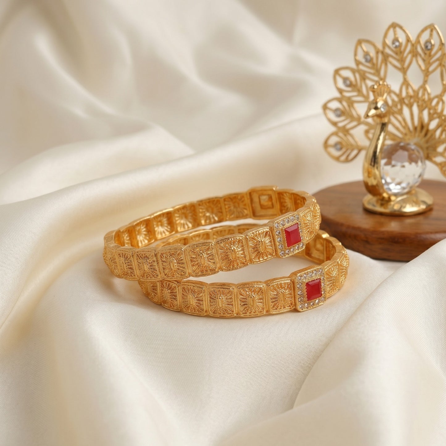 Mughalai Golden Bangles (2pcs)