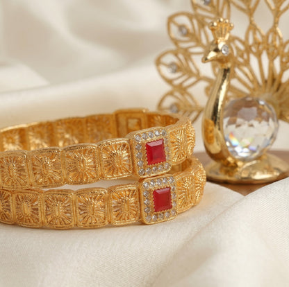 Mughalai Golden Bangles (2pcs)