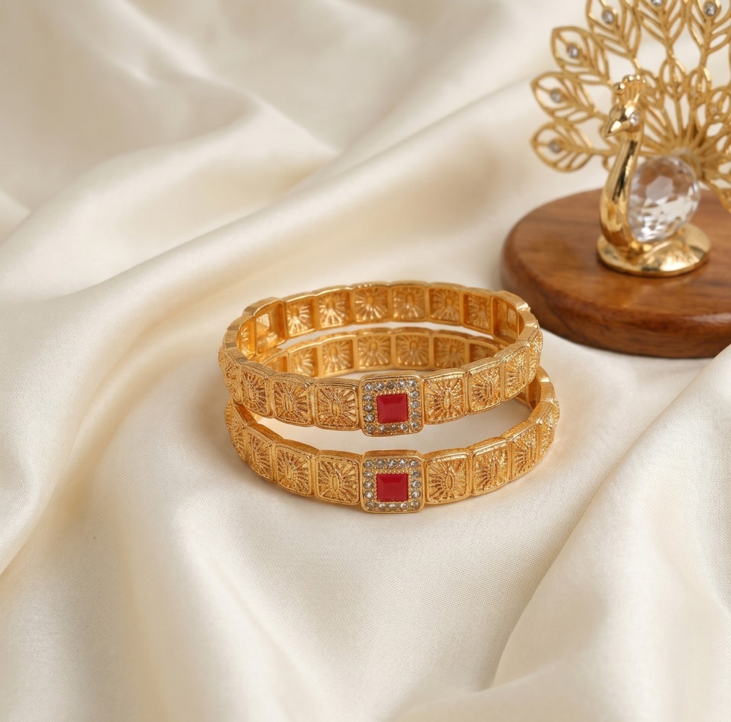 Mughalai Golden Bangles (2pcs)