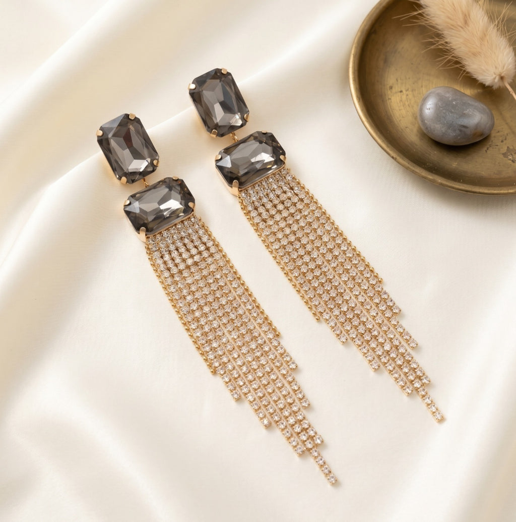 Crystal Cut Fringe Drop Earrings