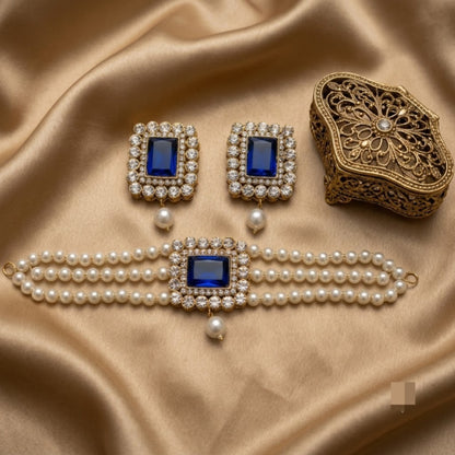 Sapphire Regal Blue Choker Set