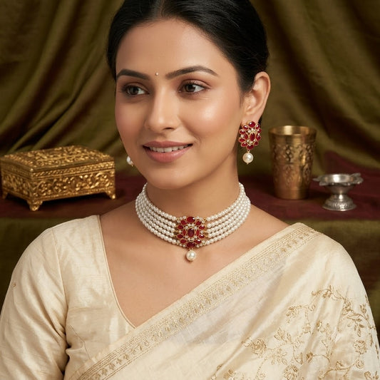 Mughal Pearl Choker Set