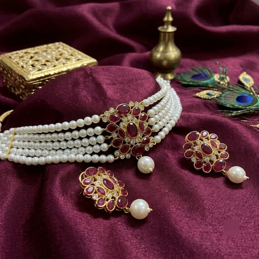 Mughal Pearl Choker Set