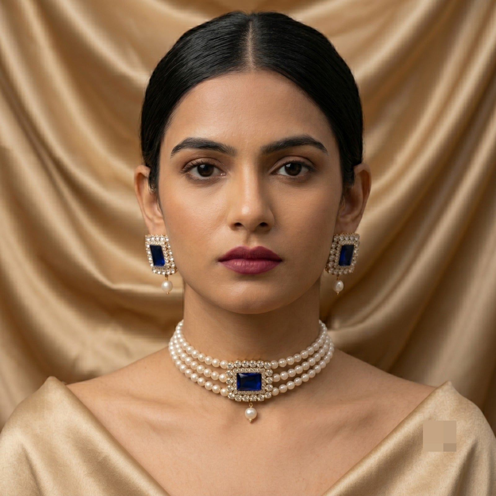 Sapphire Regal Blue Choker Set