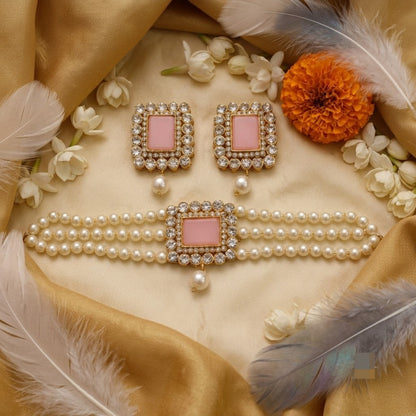 Sapphire Regal Pink Choker Set