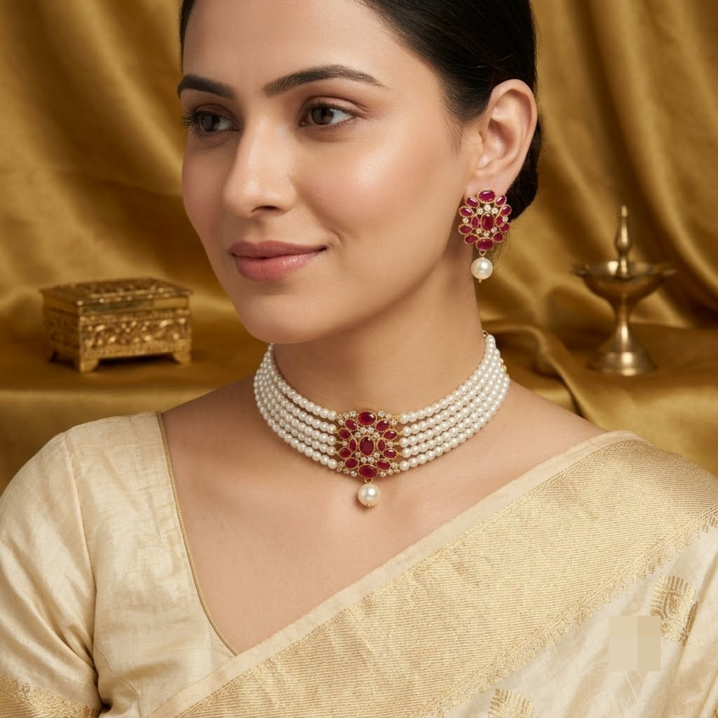 Mughal Pearl Choker Set