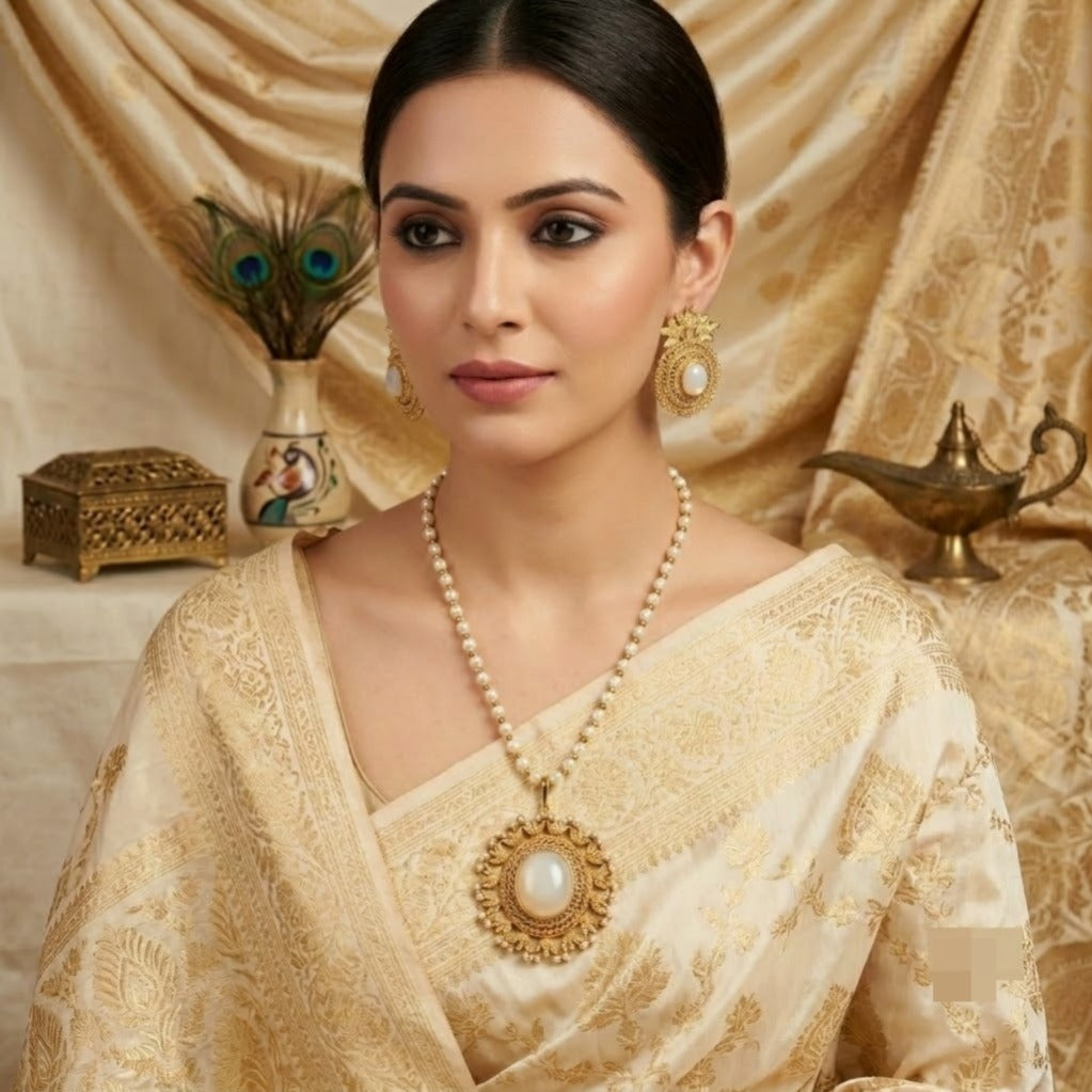 Royal Ruby Pearl Mala Set