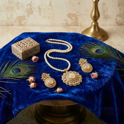 Royal Ruby Pearl Mala Set