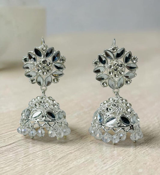 Silver-Plated Mirror Earrings