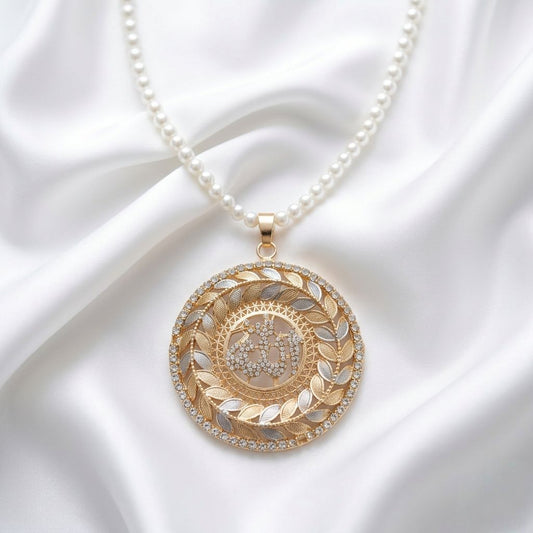 Golden Allah Pearl Necklace
