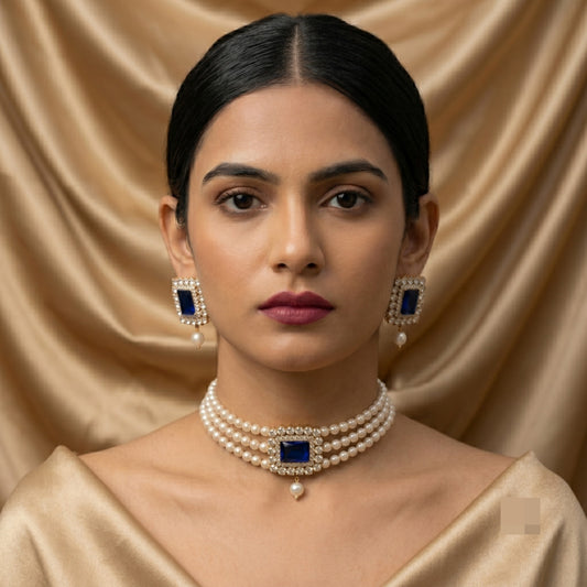 Sapphire Regal Blue Choker Set