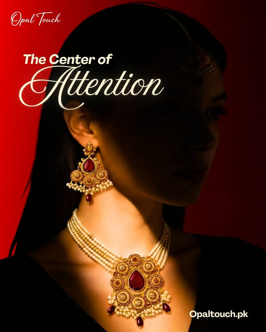Traditional Bridal Ruby Mala Set